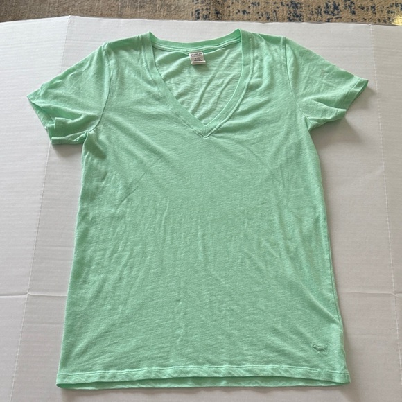 PINK Victoria's Secret Other - PINK Victoria's Secret Light Green V-Neck Sleepwear Tee